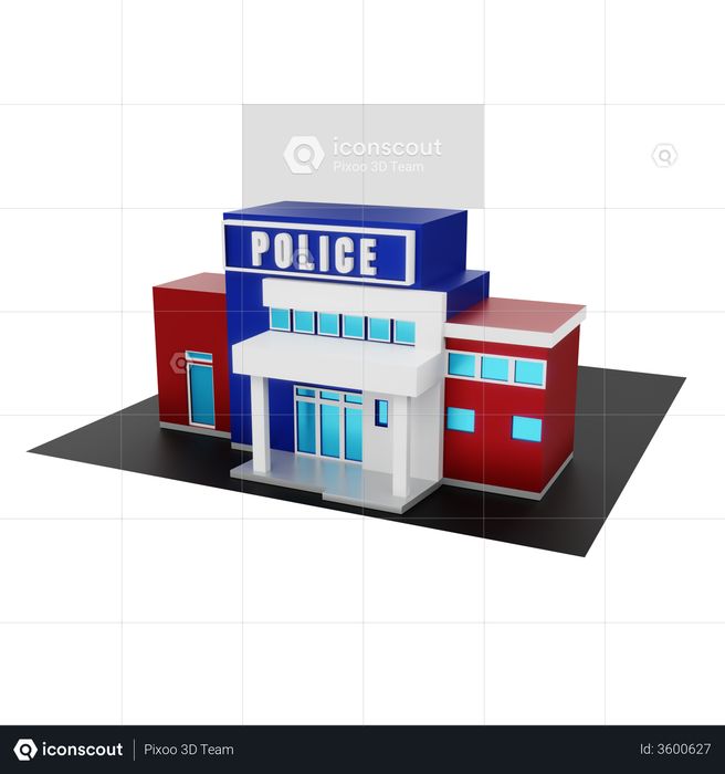 Police Station 3D Illustration