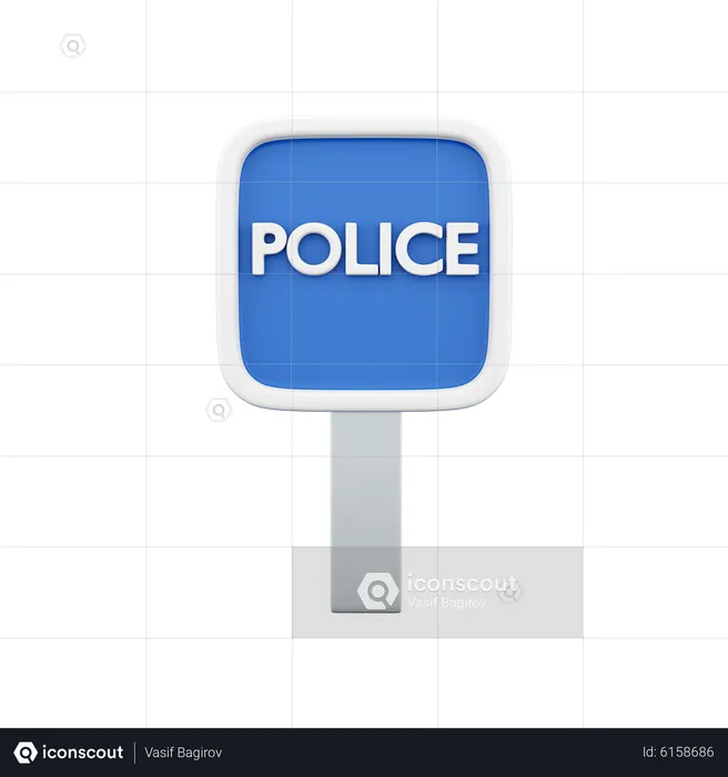 Police Station Board  3D Icon
