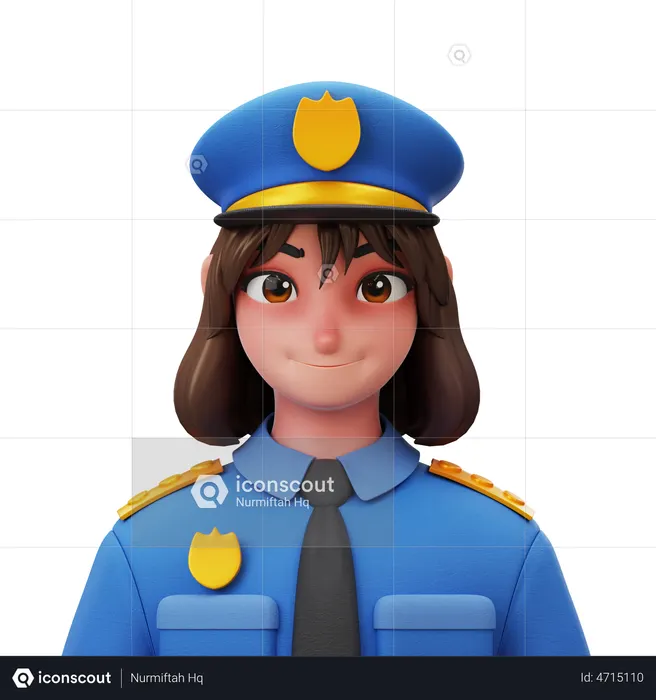 Police Woman  3D Icon