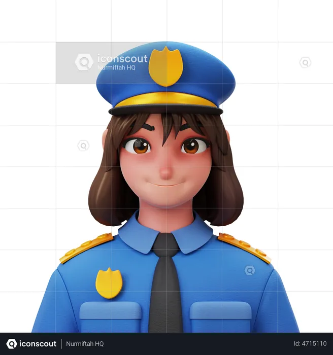 Police Woman  3D Illustration