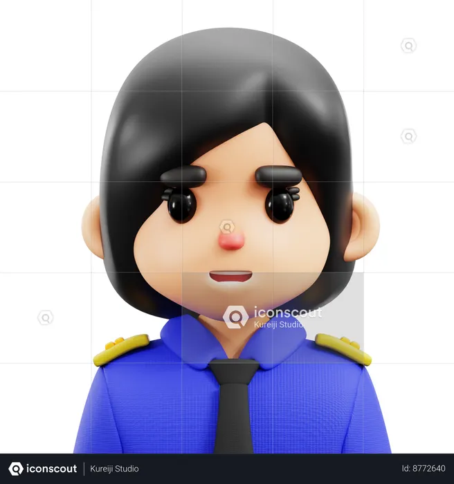 Police Women  3D Icon