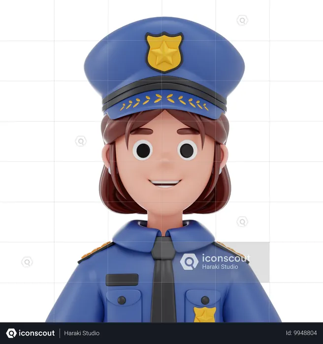 女性警官  3D Icon