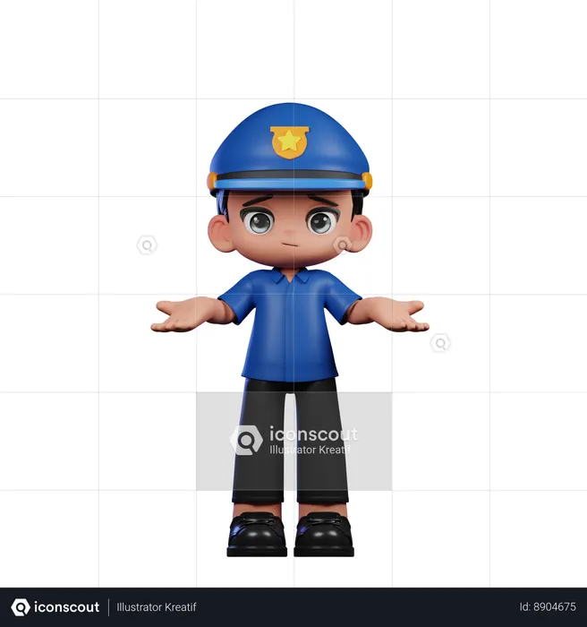 Policeman Has No Idea  3D Icon