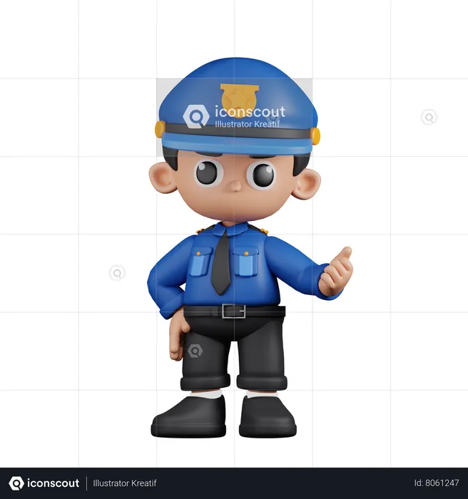 Policial apontando em seguida  3D Illustration