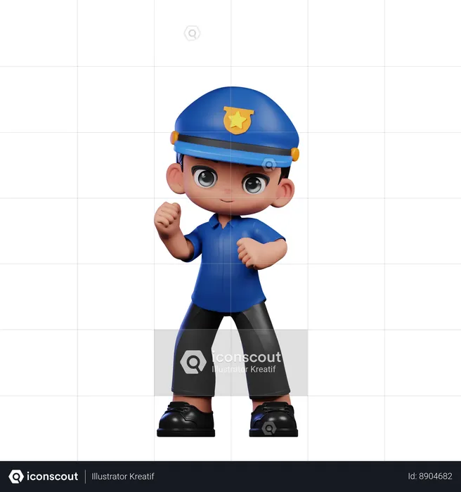 Policier avec félicitations  3D Illustration