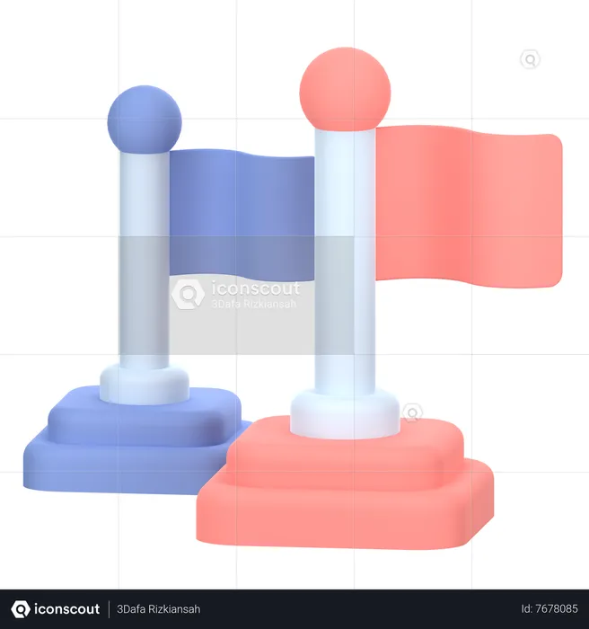 Political Parties Flags  3D Icon