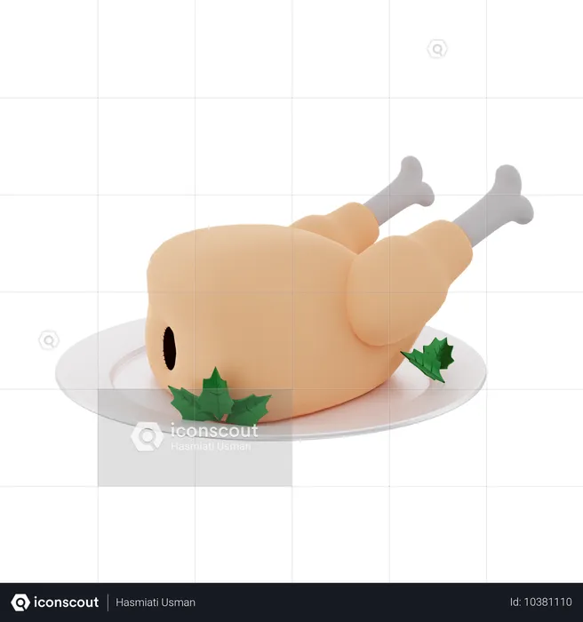 Pollo asado  3D Icon