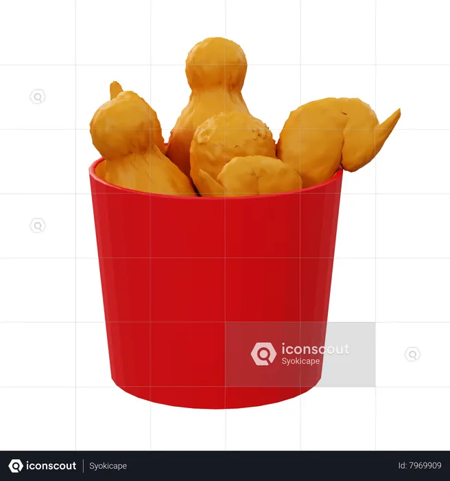 Pollo frito  3D Icon