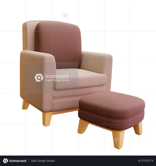 Cadeira otomana  3D Icon