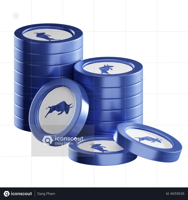 Poly Coin Stacks  3D Icon