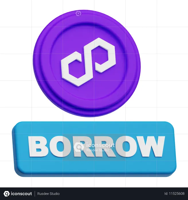 Polygon Borrow  3D Icon