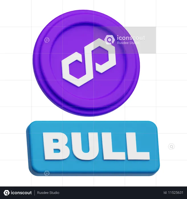 Polygon Bull  3D Icon
