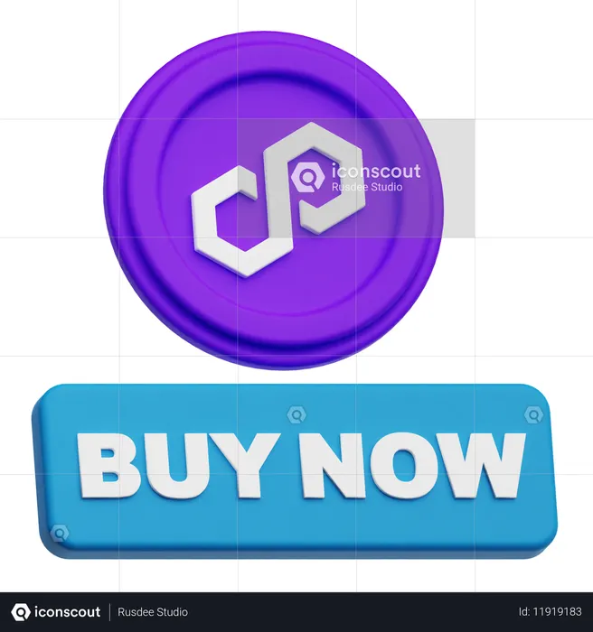 Polygon Buy Now  3D Icon