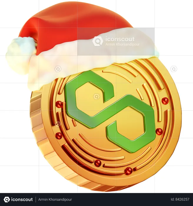 Polygon Christmas Coin  3D Icon