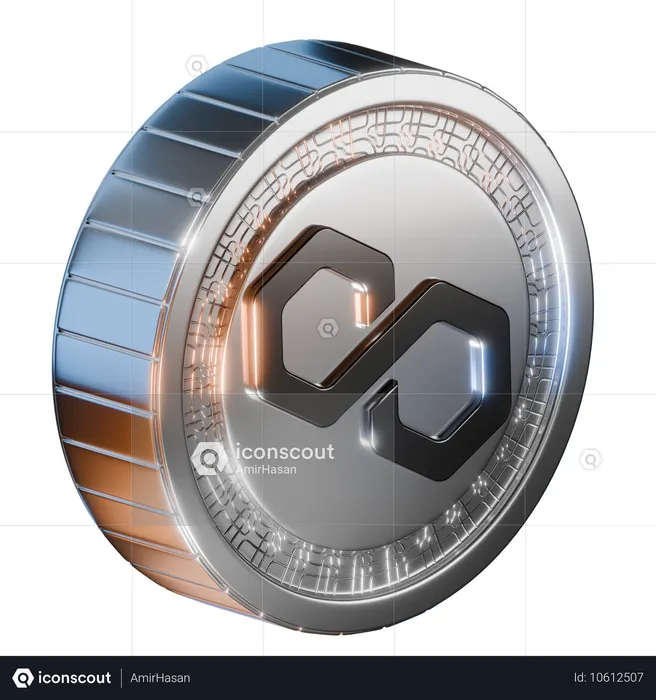 Polygon Coin  3D Icon