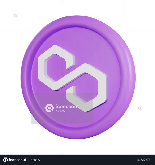 Polygon Coin  3D Icon