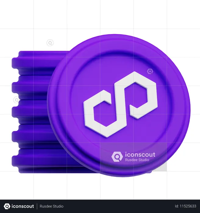 Polygon Coins  3D Icon