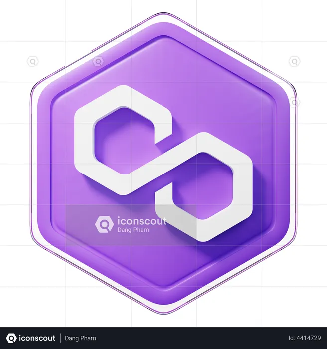 Polygon (MATIC) Badge  3D Illustration