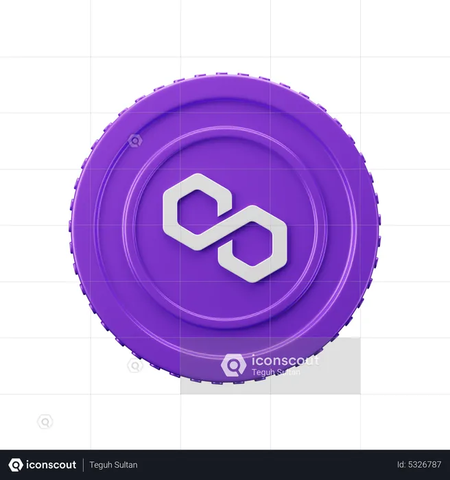 Polygon Matic Coin  3D Icon