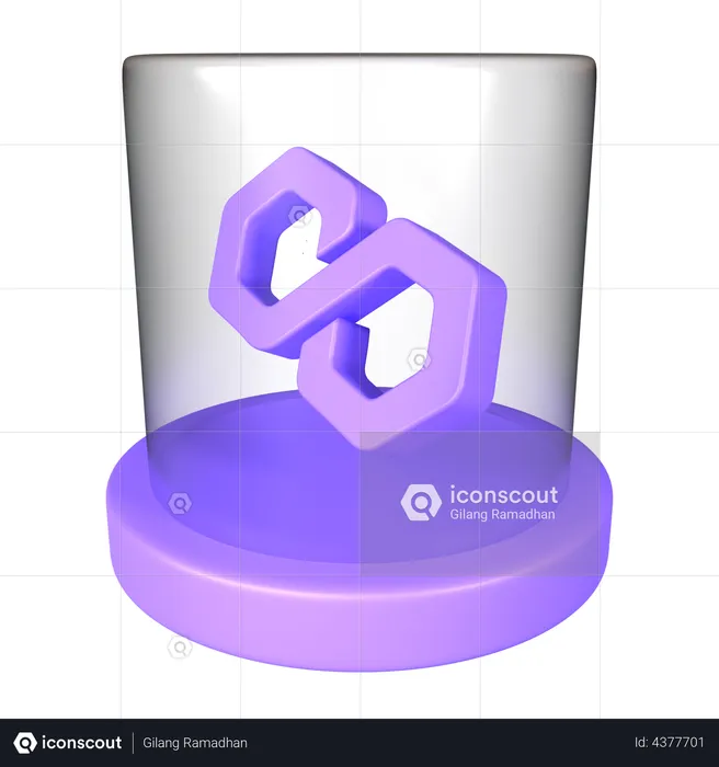 Polygon MATIC Crypto Coin  3D Illustration