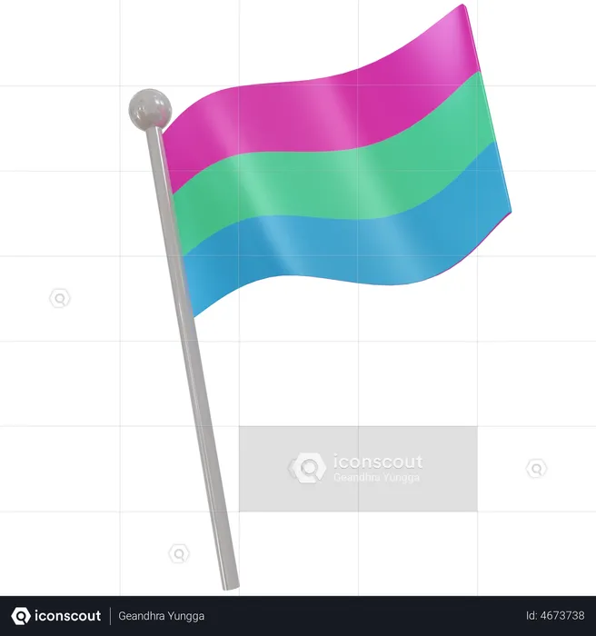 Polysexuelle Flagge Flag 3D Flag