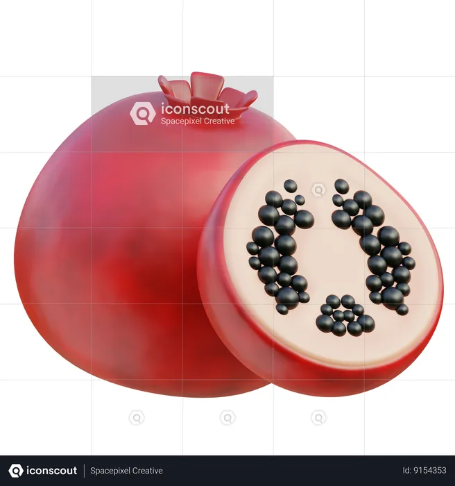 Pomegranate  3D Icon