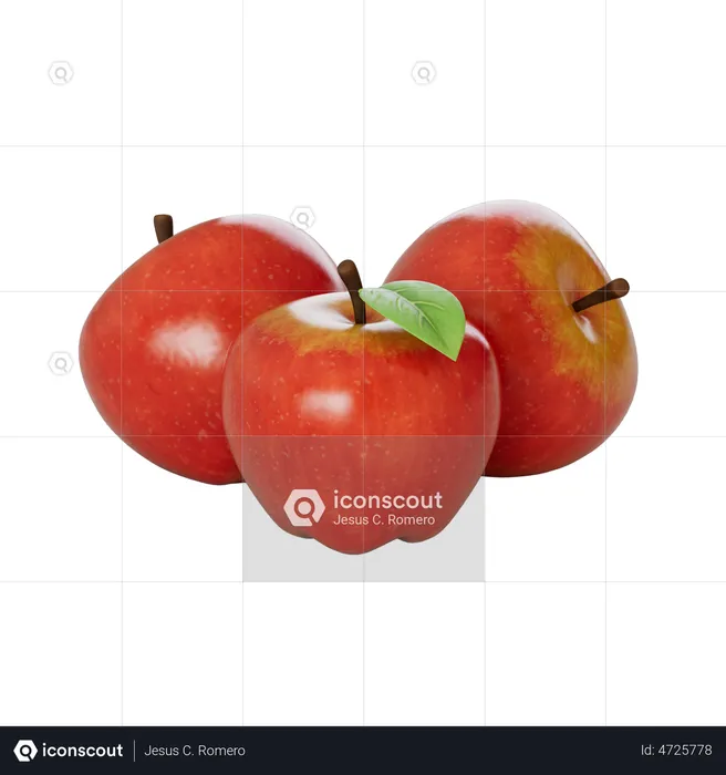 Pommes  3D Illustration