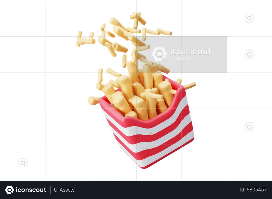 Pommes Frites schwimmend  3D Icon