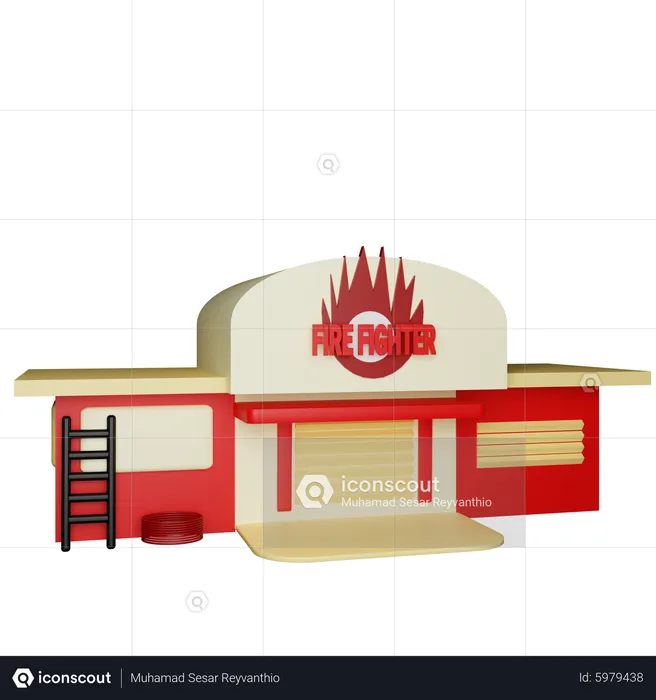 Bâtiment des pompiers  3D Icon