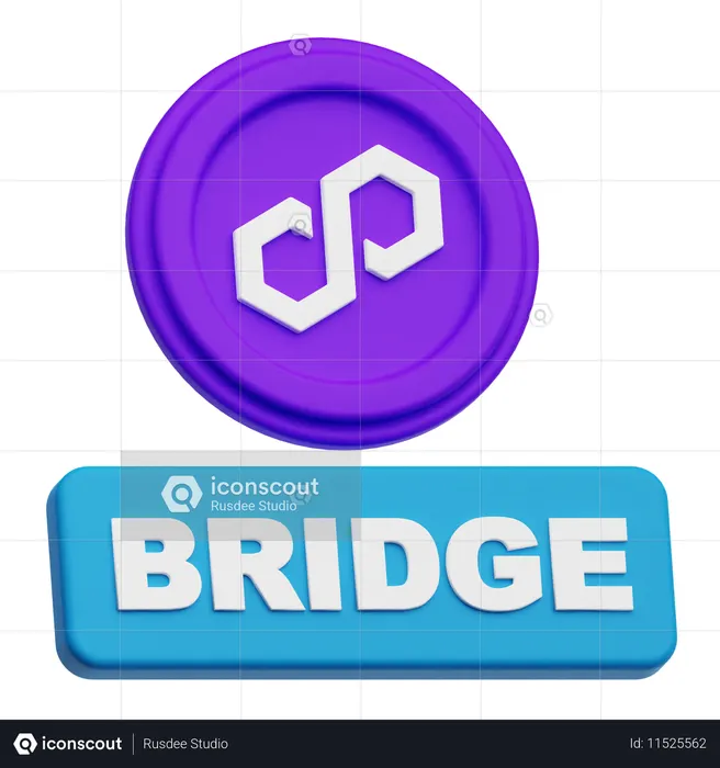 Ponte poligonal  3D Icon