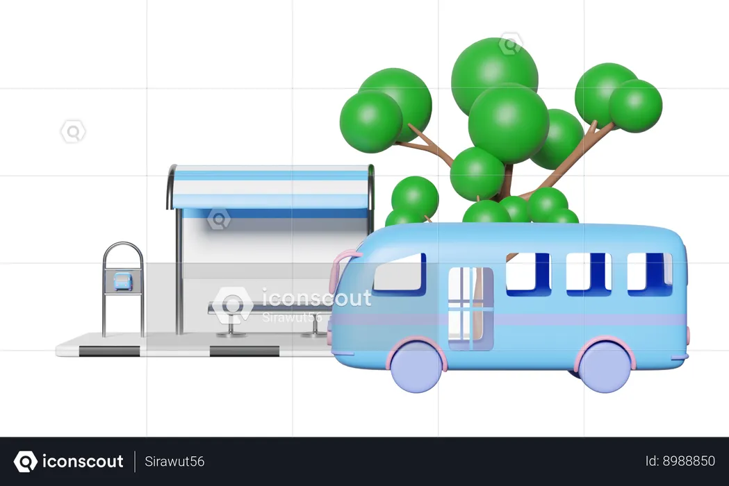 Ponto de ônibus  3D Icon