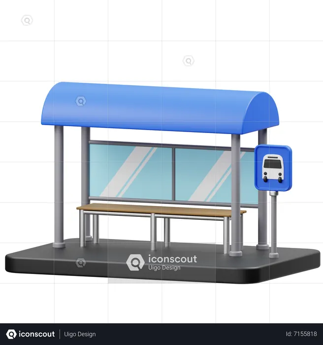 Ponto de ônibus  3D Icon