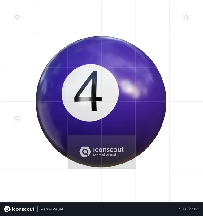 Pool Ball 4  3D Icon