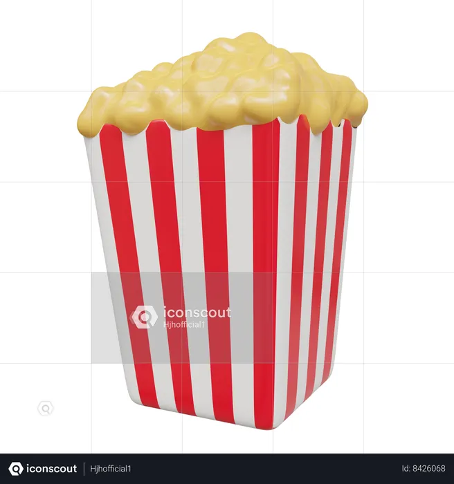 Popcorn  3D Icon