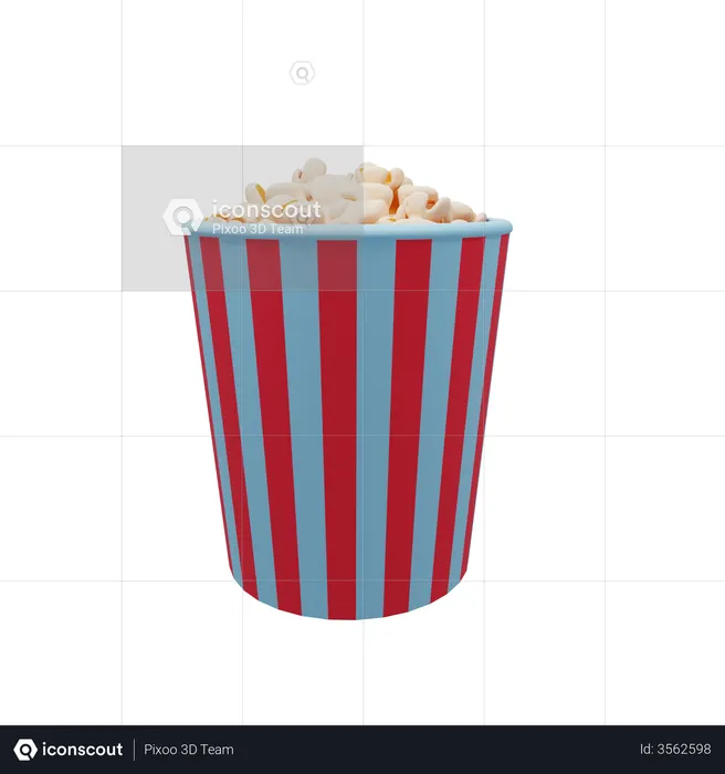 Popcorn  3D Illustration