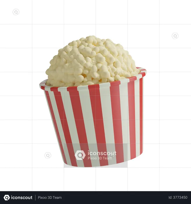 Popcorn  3D Illustration