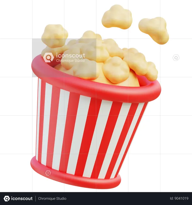 Popcorn  3D Icon