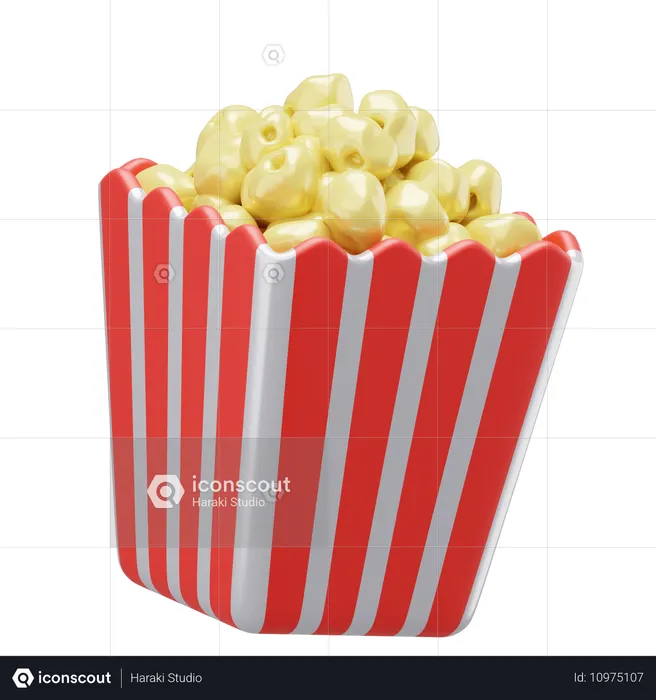 Popcorn  3D Icon