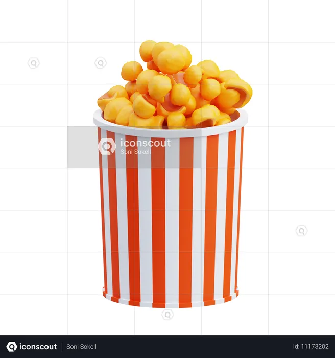 Popcorn  3D Icon