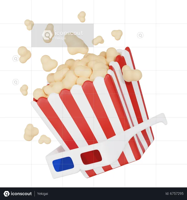 Popcorn  3D Icon