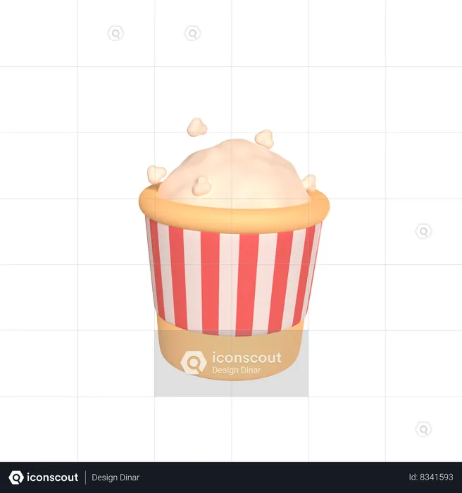 Popcorn  3D Icon