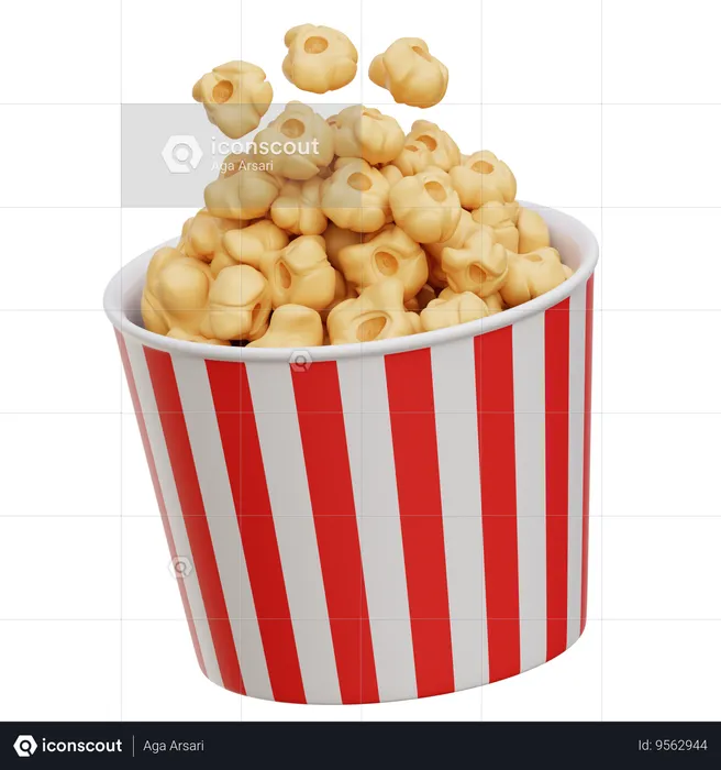 Popcorn  3D Icon