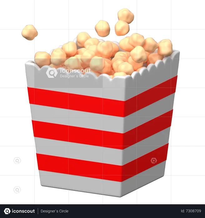 Popcorn  3D Icon