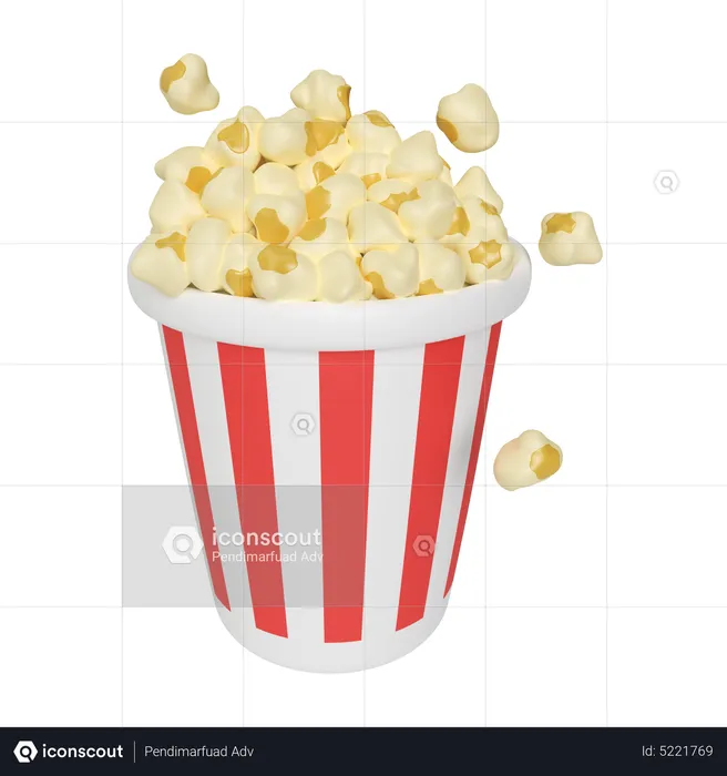 Popcorn  3D Icon