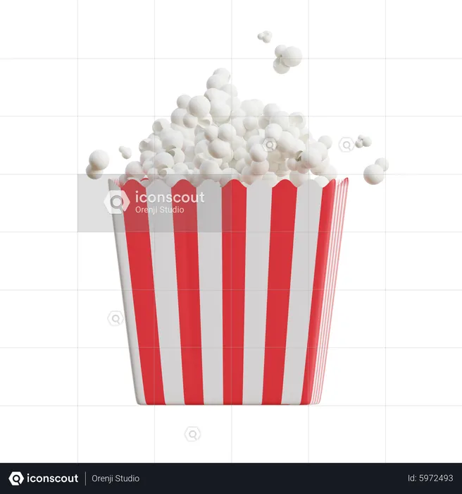 Popcorn  3D Icon