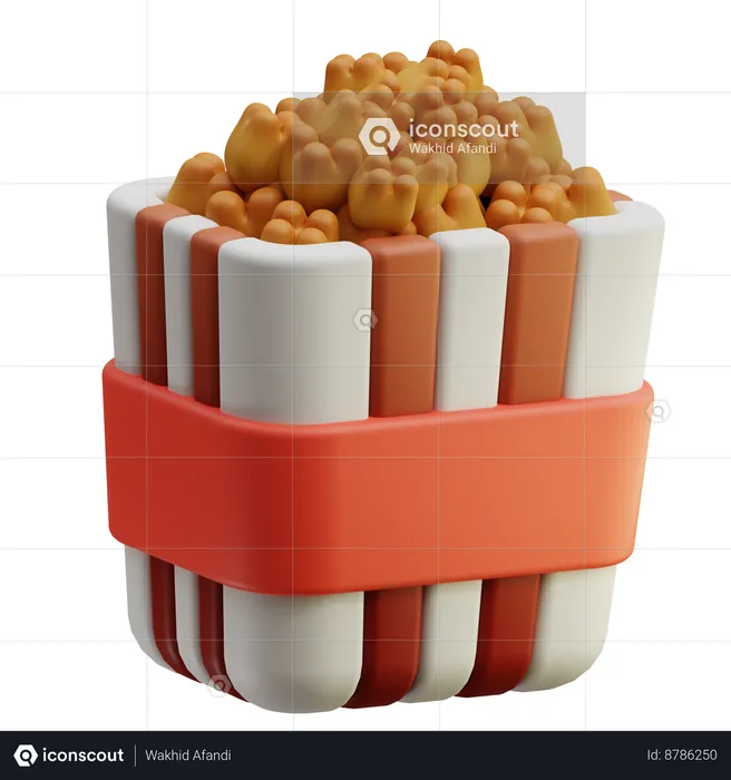 Popcorn  3D Icon