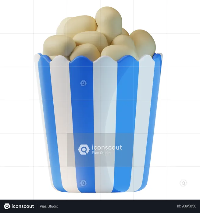 Popcorn  3D Icon