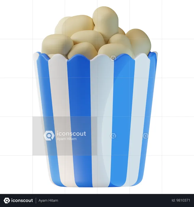 Popcorn  3D Icon