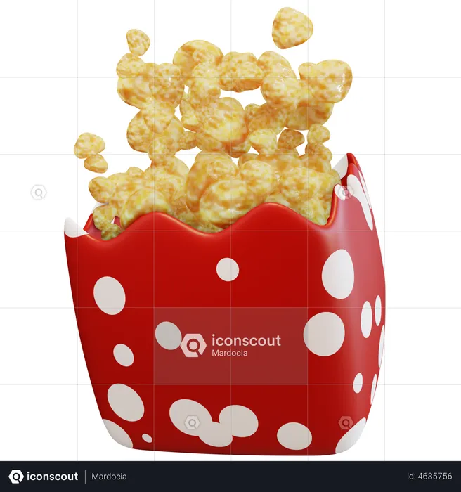 Popcorn  3D Illustration