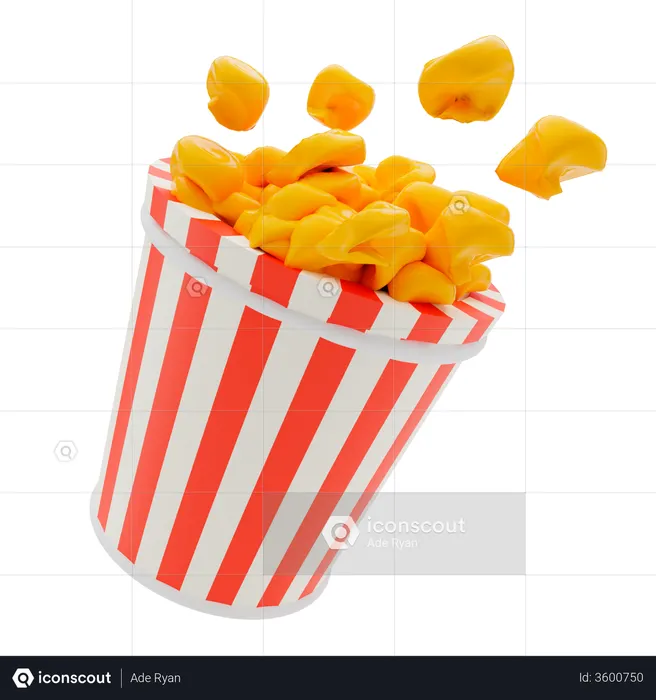 Popcorn  3D Illustration